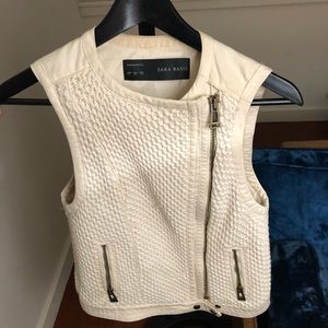 Zara Basic Chunky knit Moto Vest sz XS Fits like S
